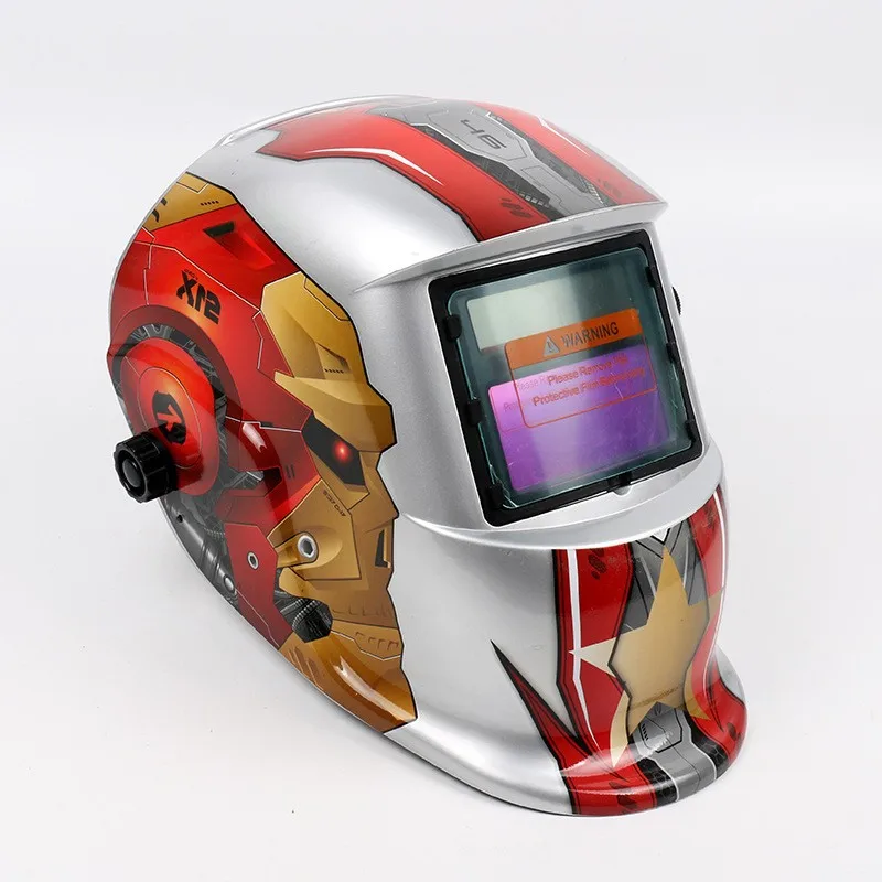 Solar automatic darkening welding head-mounted adjustable welding helmet argon arc welding helmet Multi-functional Equipment