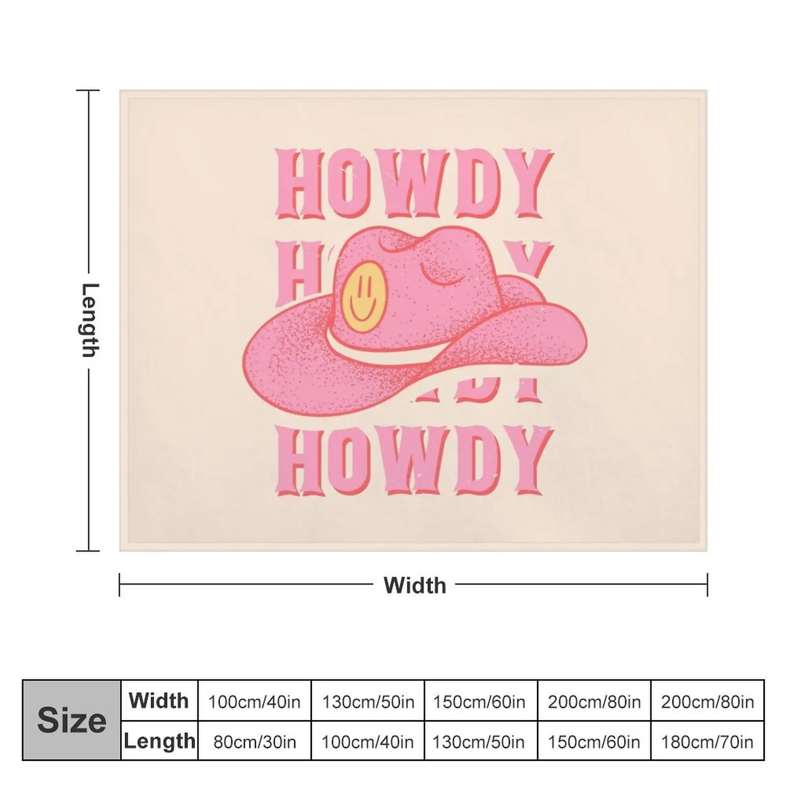 HOWDY HOWDY HOWDY YALL | White Background Throw Blanket Loose Nap Plaid on the sofa Furrys Blankets