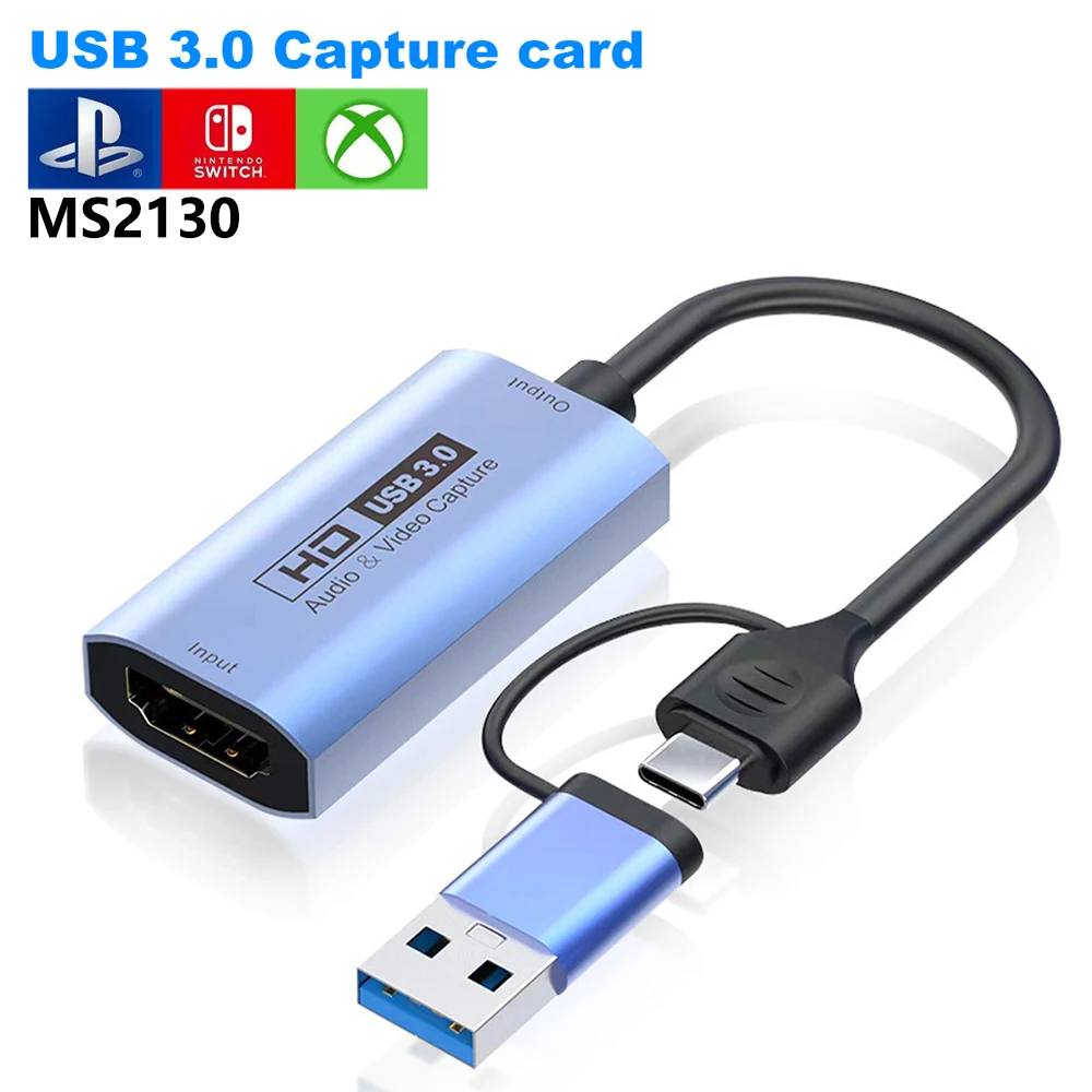 Видеозаписывающее Устройство Yucun USB3.0 MS2130, USB C 4K вход, Full 1080P60FPS для игр, прямых трансляций, записывающее устройство PS4/5 Switch Xbox vmix