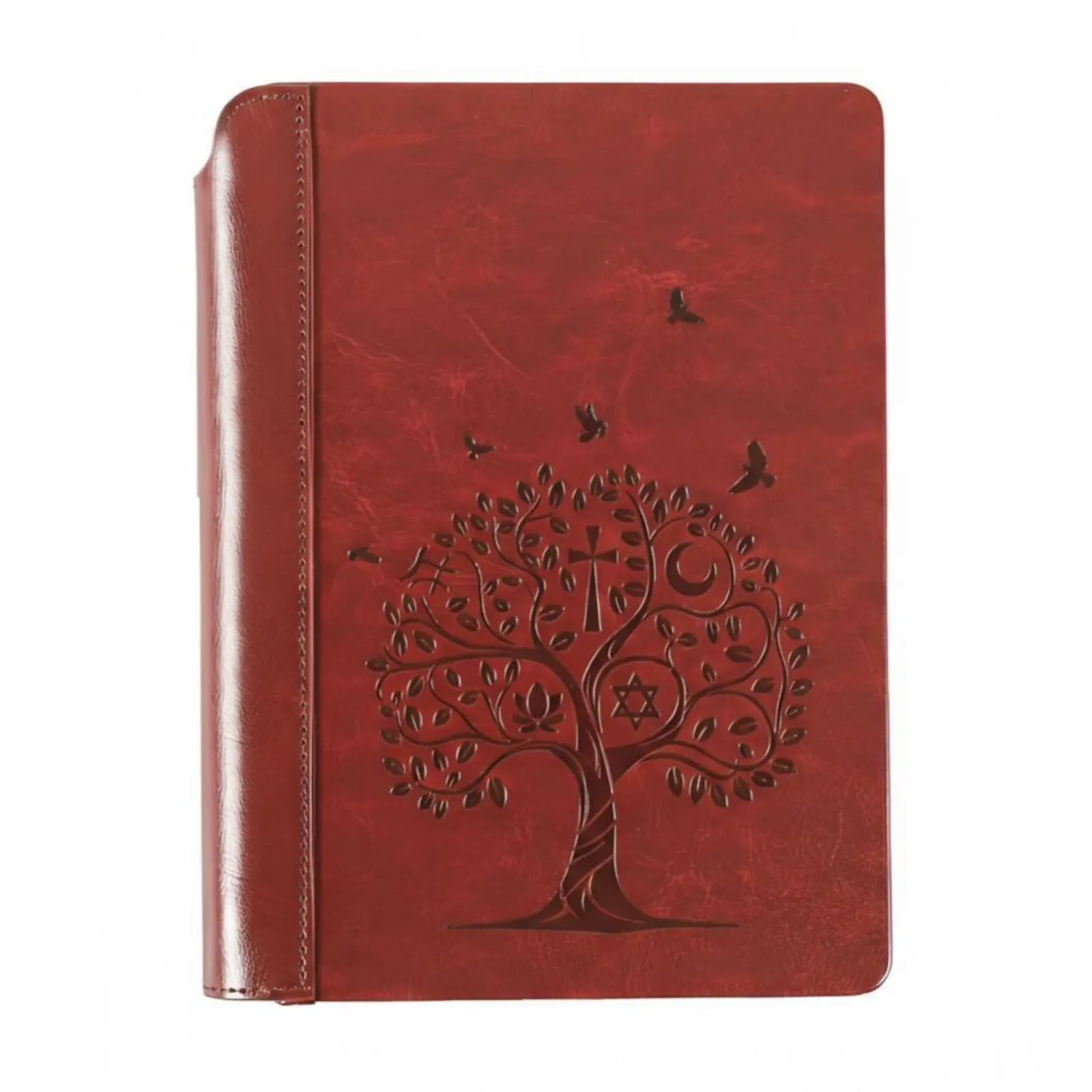 

A4 Embossed Faux Leather Hardcover Notebook, Creative Planner, Lock-Bound, Assorted Cover Designs, Portable Writing Book
