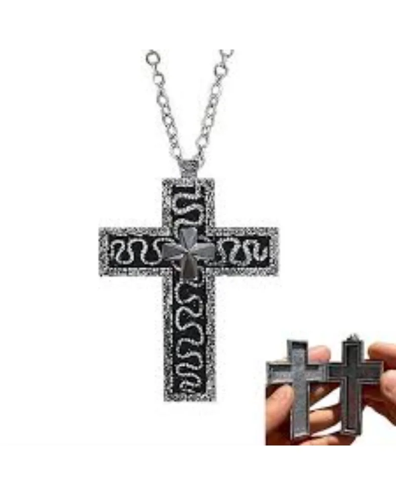 

10-Pack Cross Necklace Set - Trendy Stainless Steel Hip Hop Chains for Men & Women, Fashion Jewelry Gift Box