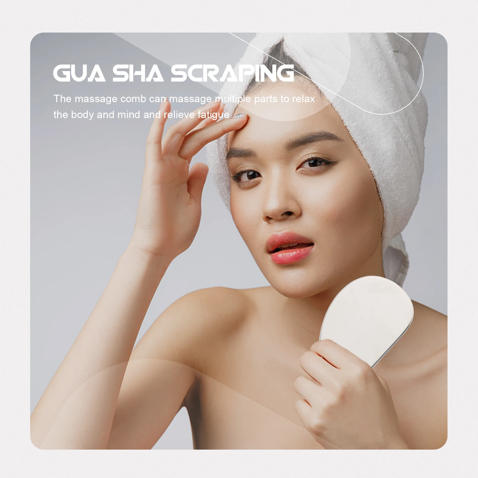

1 pc Stainless Steel Gua Sha Board Smooth Skin Massager For Face Lymph Flow Muscle Travel Use Face Body