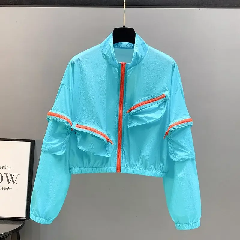 Summer Long Sleeve Jacket Women Sweatshirt Sun Protection Loose Streetwear Lightweight Tops Korean Fashion Coat Designer Clothes