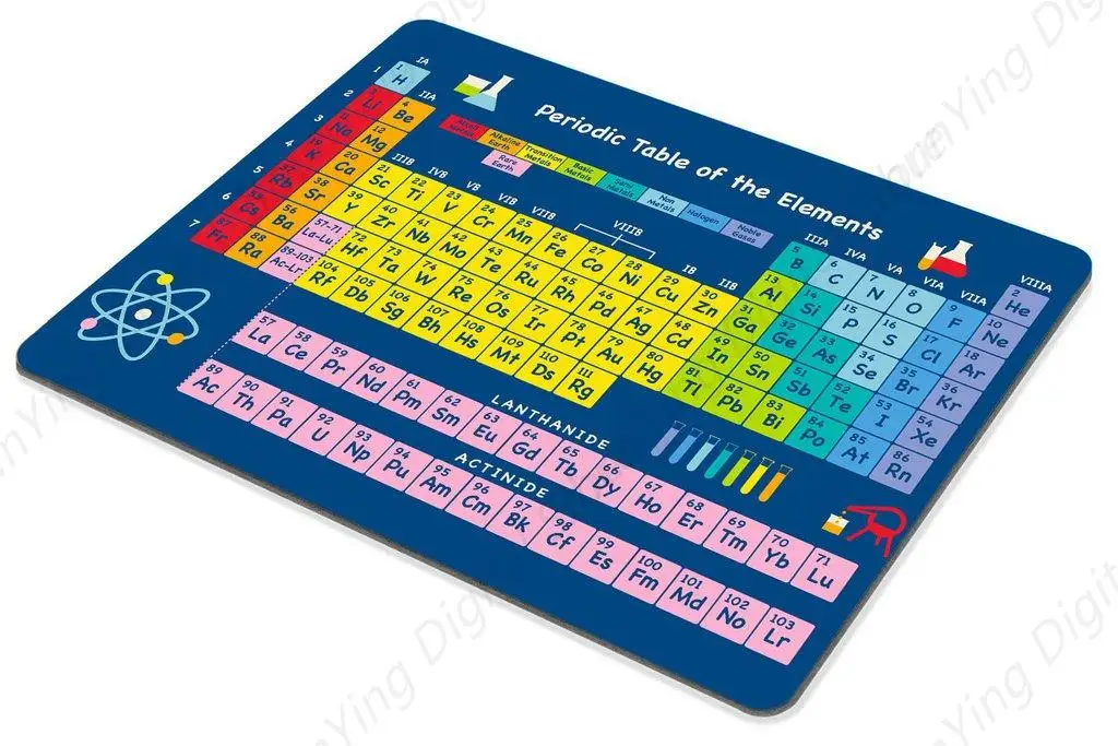 Game Mouse Pad Chemical Element Periodic Table Suitable For Classroom Science Enthusiasts Anti Slip Rubber Mouse Pad 25*30cm