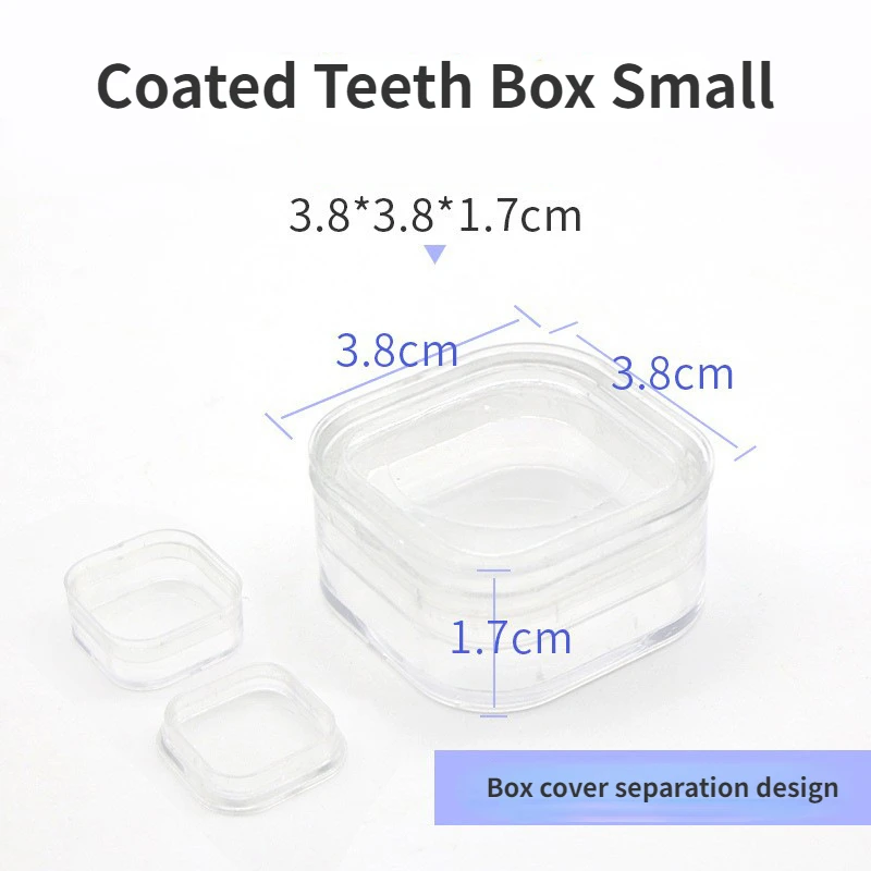 Small Dental Crown Box Transparent Flexible Crown-keeping Box Plastic Teeth Material Inside Denture Storage Brace Denture Tool