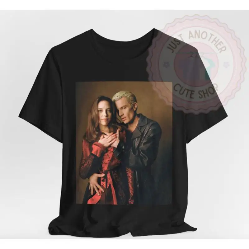 تي شيرت Buffy the Vampire Slayer uch SPIKE وDRUSILLA تي شيرت Oe 90's BTVS SPRUSILLA