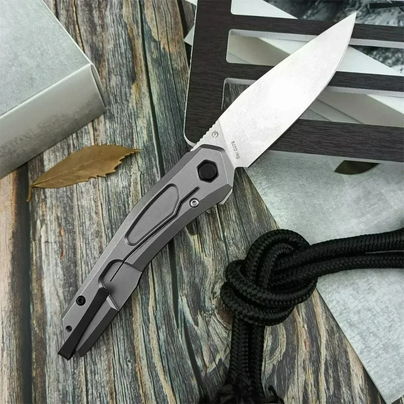 Z & t 0545 الكرة تحمل MagnaCut زعنفة سكين للفرد D2 الحجر شفرة ألياف الكربون مقابض في الهواء الطلق المحمولة EDC سكينة أدوات