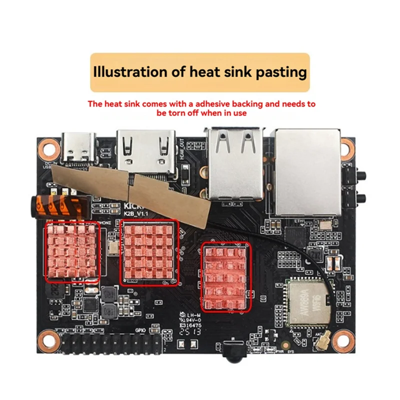 Coque pour Kickpi K2B H618, panneau de déve, boîtier en acrylique Transparent avec ventilateur de refroidissement, dissipateur de chaleur en cuivre pur-TCE