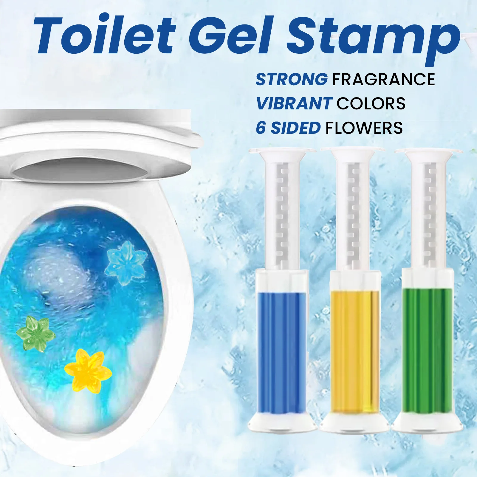 Toilet Gel Stamp Toilet Deodorizing Remover Air Fragrance Freshener Toilet Gel Refills Cleaner Toilet Refresh Flower Scent Gel