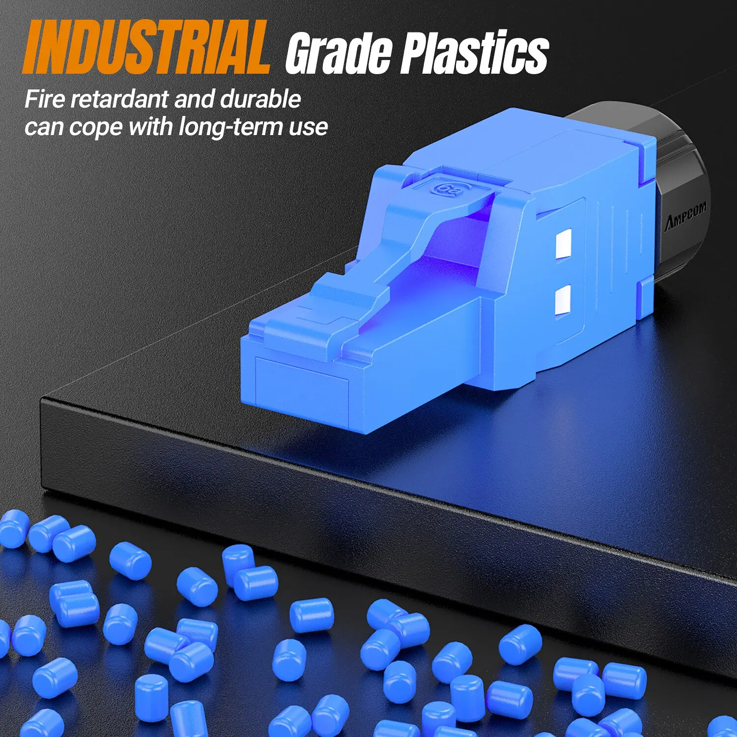 Разъемы AMPCOM RJ45, Модульный Штекер, Cat6 Cat6A UTP, сетевой разъем без инструментов, Разъемы Ethernet, кабель, Интернет-инструменты бесплатно