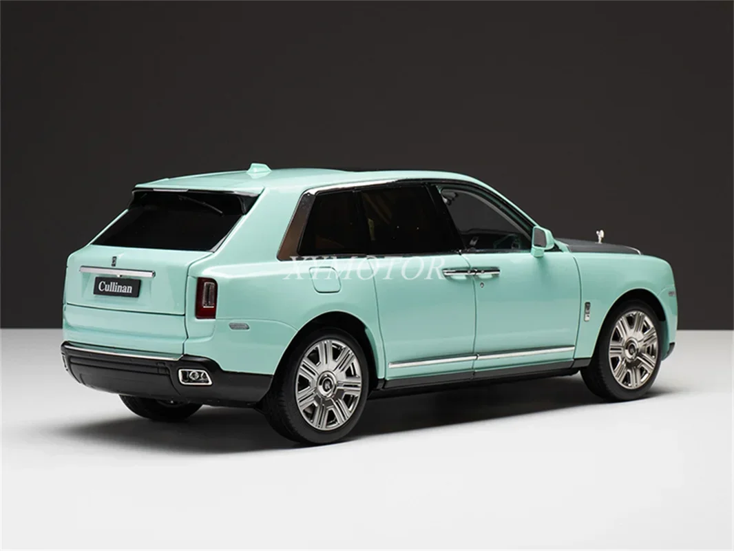 Rolls Royce RR Cullinan Diecast Model Car, Display de Metal, Azul e Prata, Coleção Ornamentos, Presentes Hobby, 1:18