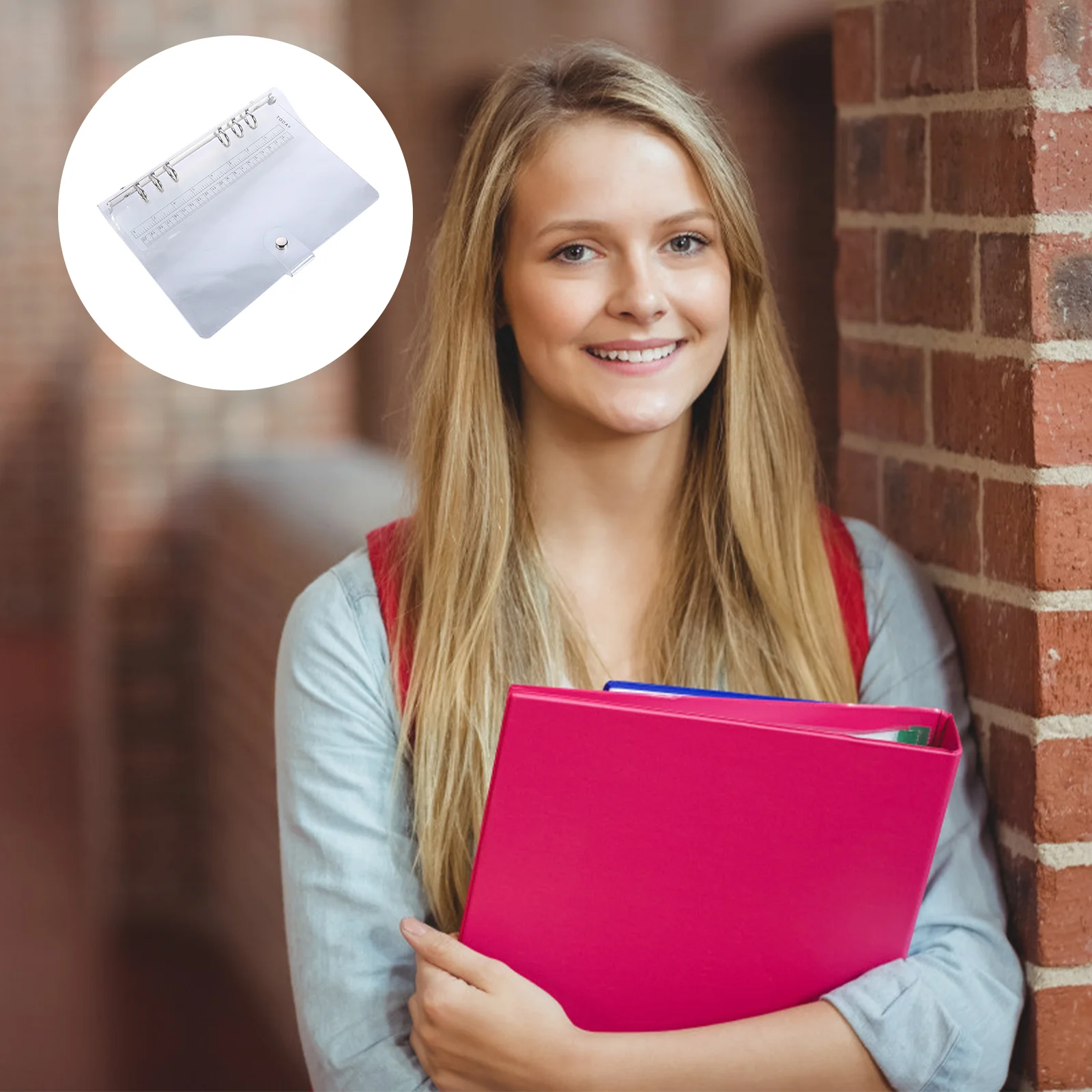 

2pcs Pvc Transparent Notebook Cover A5 Binder Snap Button Closure Waterproof Protector For Notepad Planner Folder Office Supply