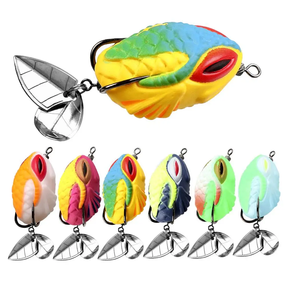 Soft Lure 3.5cm 7g Fishing Frog Lure Snakehead Fishing Wobbler Silicone Bait With Metal Spoon Fishing Lure Trout Pike