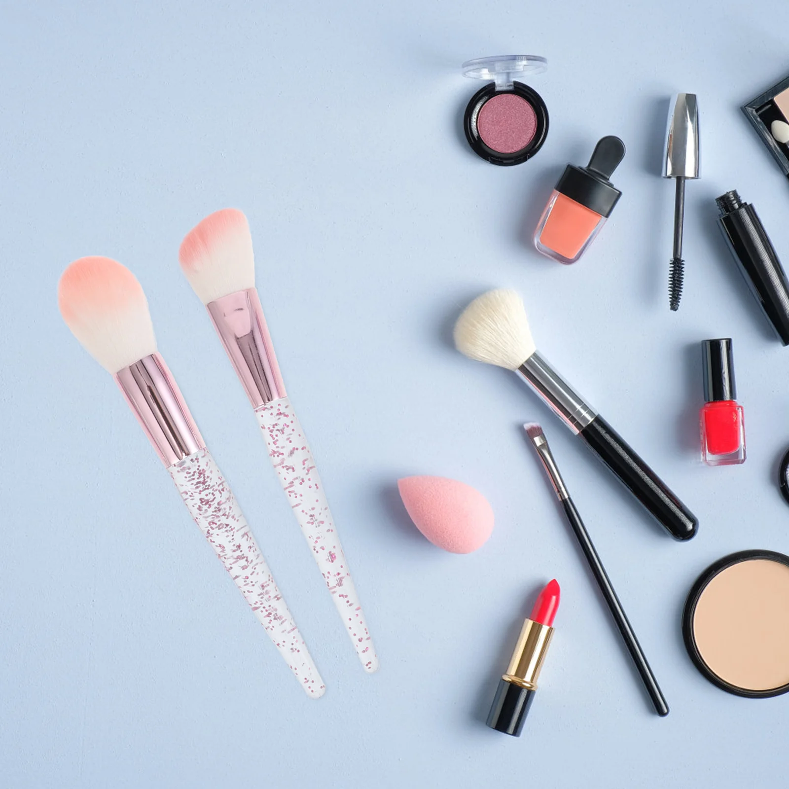 

10Pcs Makeup Eye Brushes Set Bling Finish Lightweight Comfort Grip for Smudge Blend Apply Eyeliner Concealer Tools