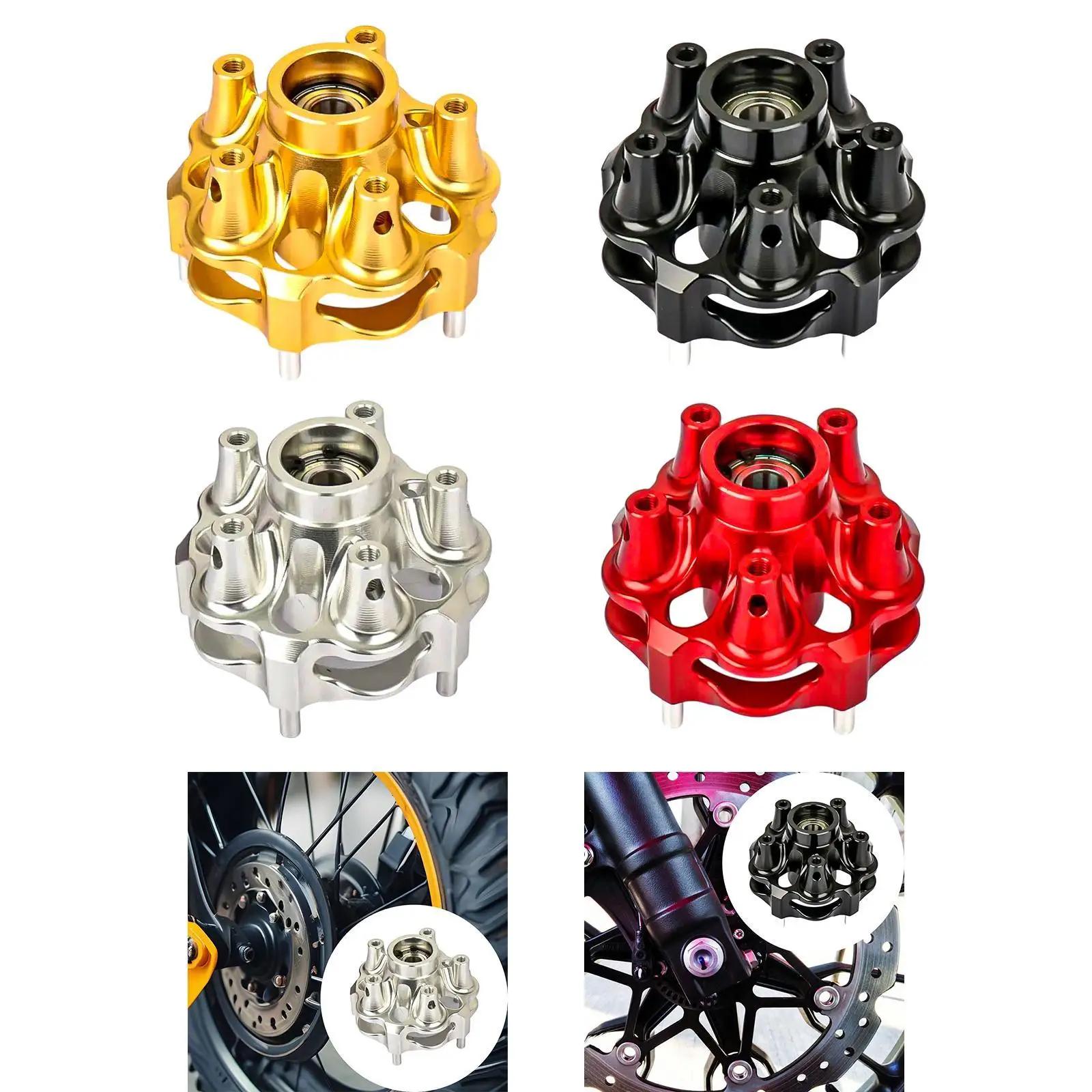 

Front Disc Brake Wheel Hub Front Wheel Bearing Hub Assembly CNC Aluminum Alloy Scooter Portable Spare Part Front Wheel Hub