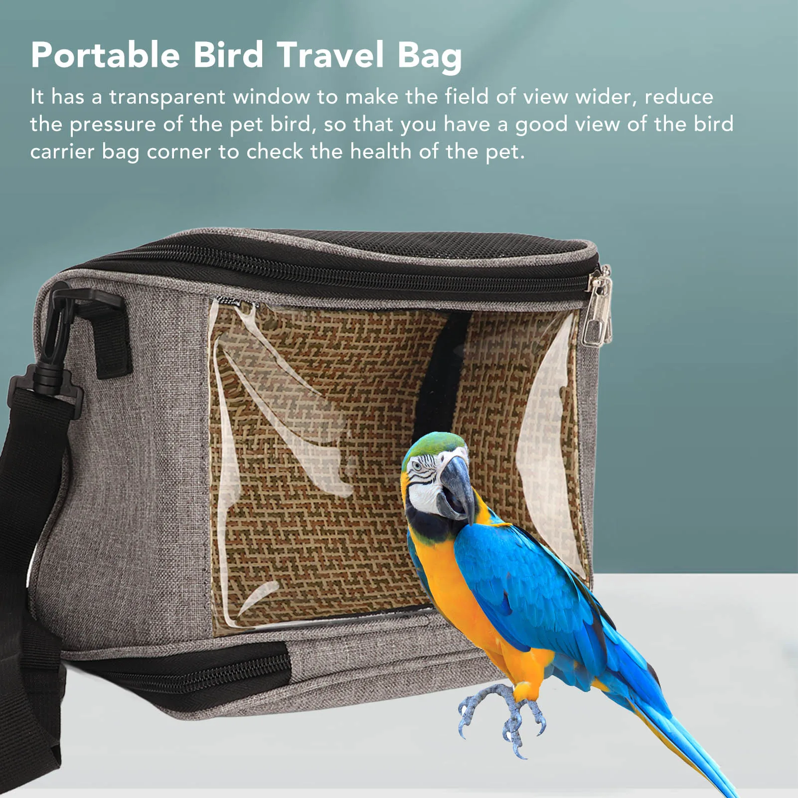 Bird Parrot Backpack Carrier Bird Carrier Bag Rattan Weaving Craft Scratch Resistance with Side Pockets for Travel for Walking