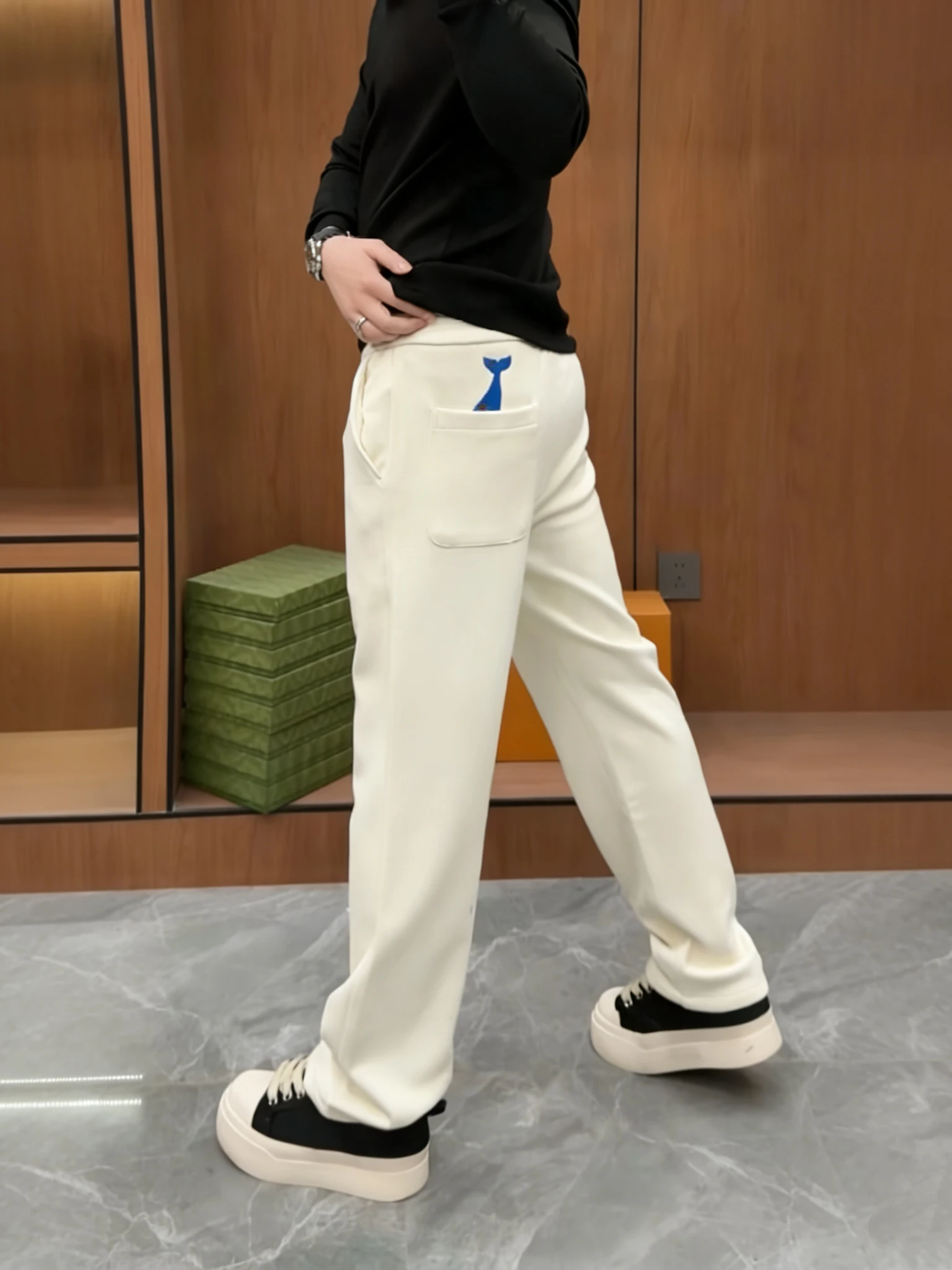 

Men's Straight Leg Casual Pants Faionable Simple Sli Winter Acetate Wool Long Trousers Comfortable Breathable Polyester...