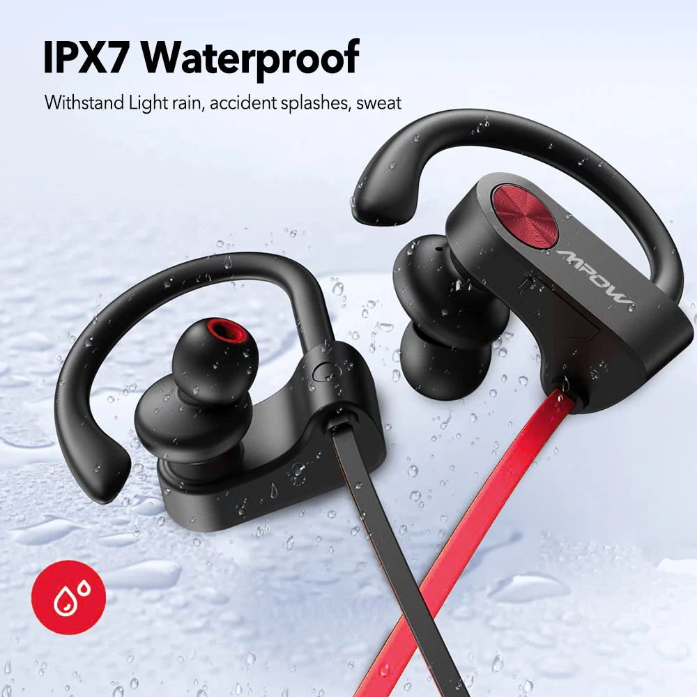 Mpow Outdoor Wireless Sports Earphones Flame 088 New Bluetooth 5.3 Earphones IPX7 Waterproof In-ear Earbuds Handsfree Headset