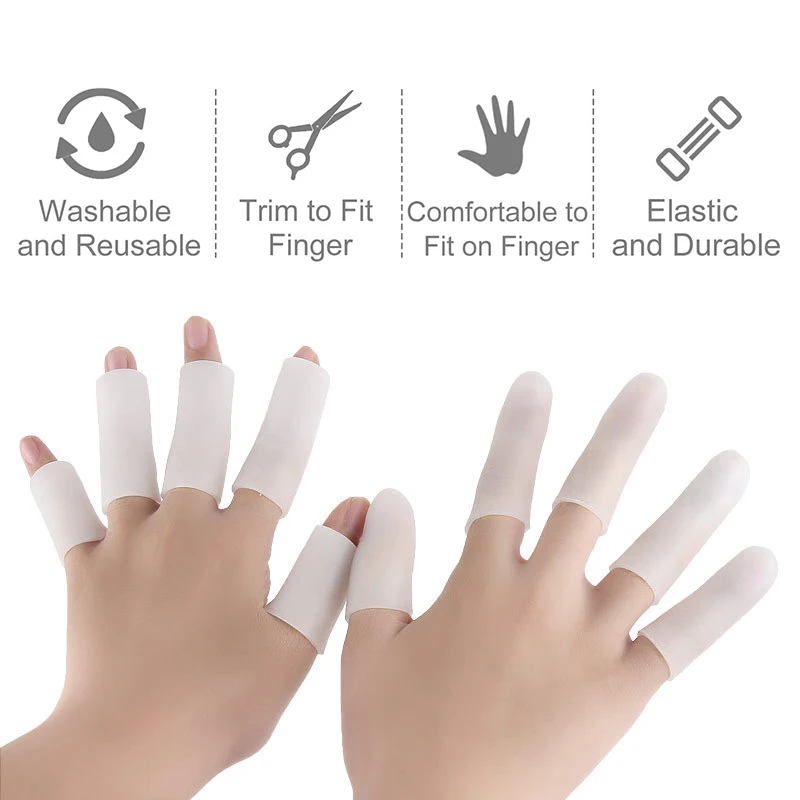 Pexmen 5Pcs/Bag Finger Cots Protectors Waterproof Finger Gloves Brace Sleeves for Hands Cracking Eczema Blister and Corns