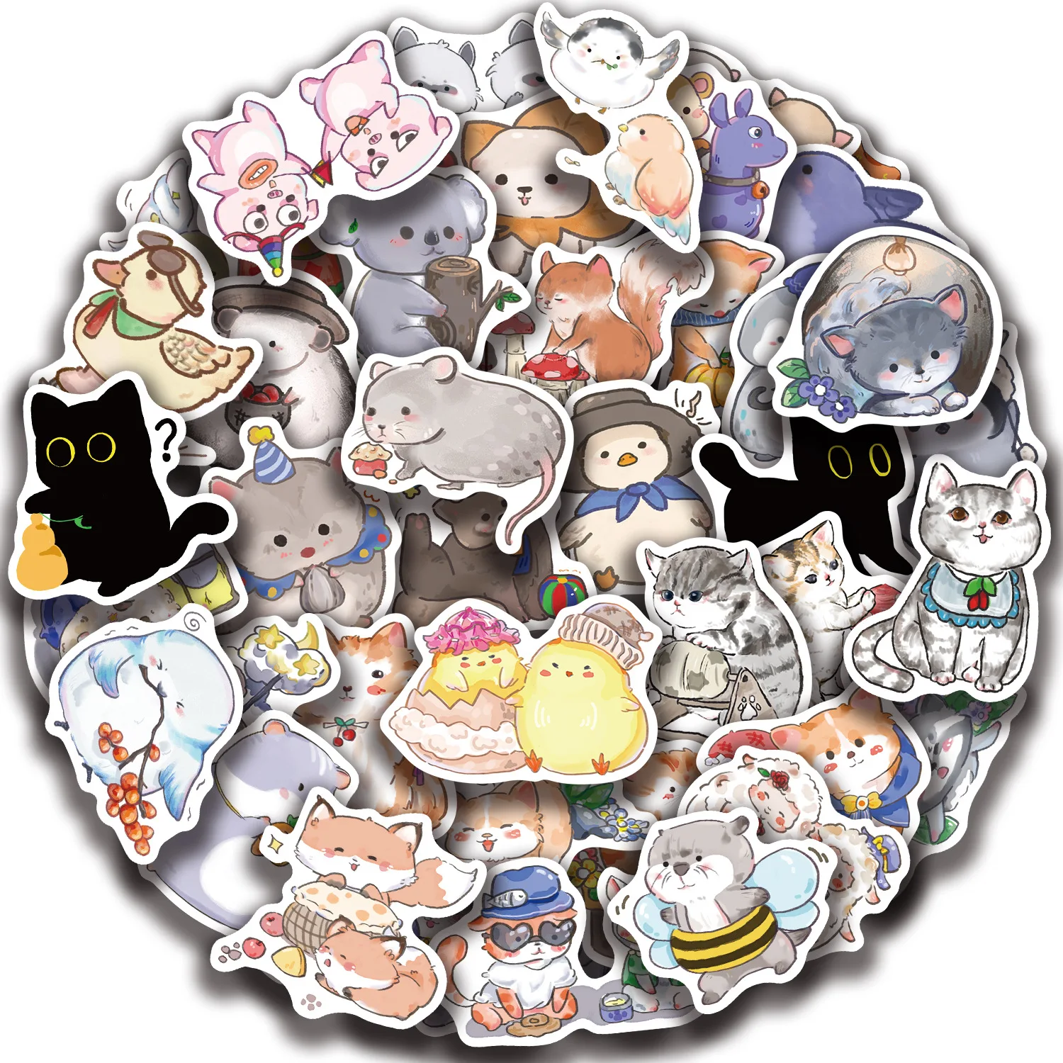 10/30/50 SZTUK Wykwintne, modne naklejki z uroczymi kotami w stylu graffiti na kubek, telefon, komputer, notatnik, artykuły papiernicze, bagaż
