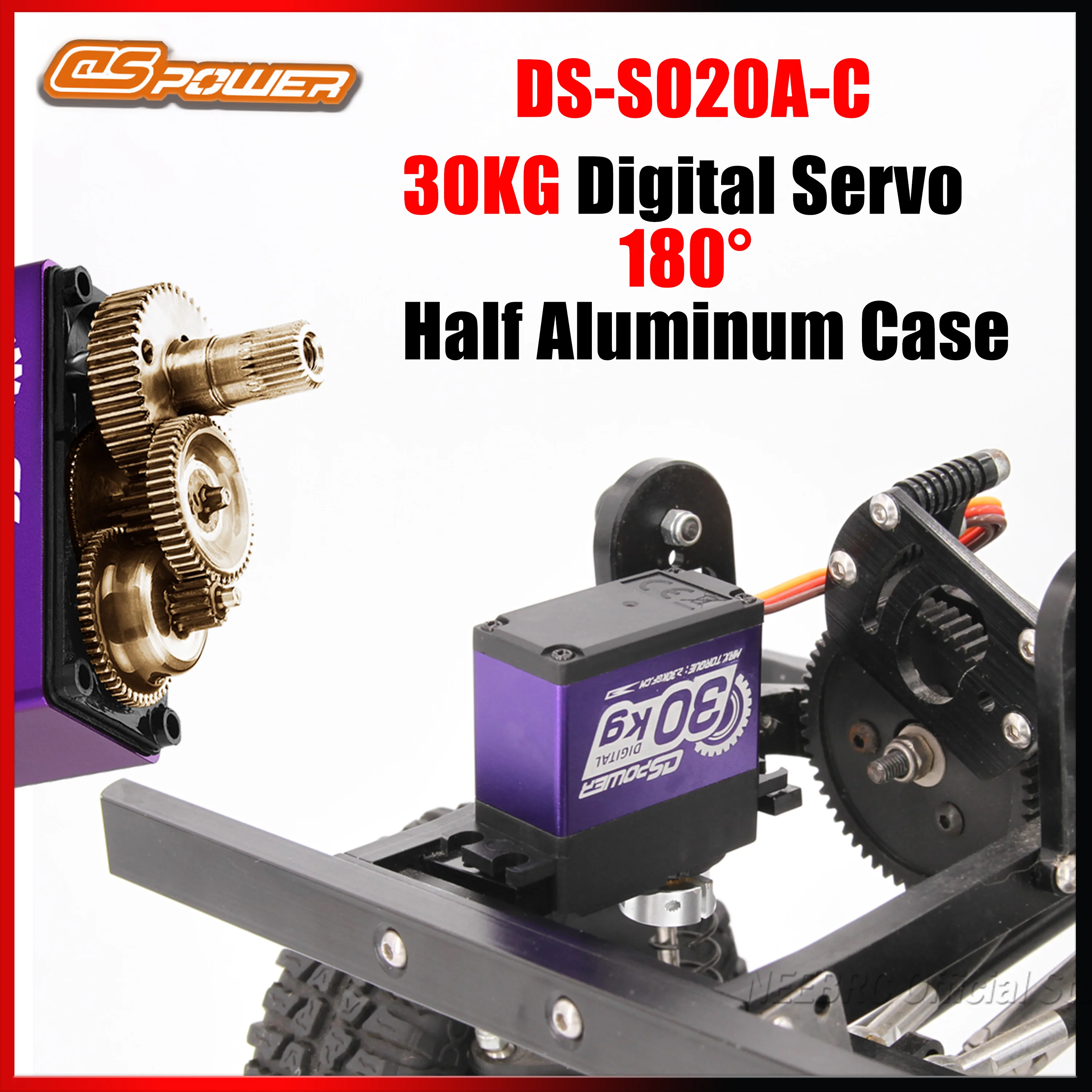 DSpower 30 كجم ميتال جير الرقمية الأرجواني سيرفو نصف الألومنيوم حالة عالية السرعة ل 1/8 1/10 RC سيارة قارب روبوت لعبة بدون طيار الملحقات #1