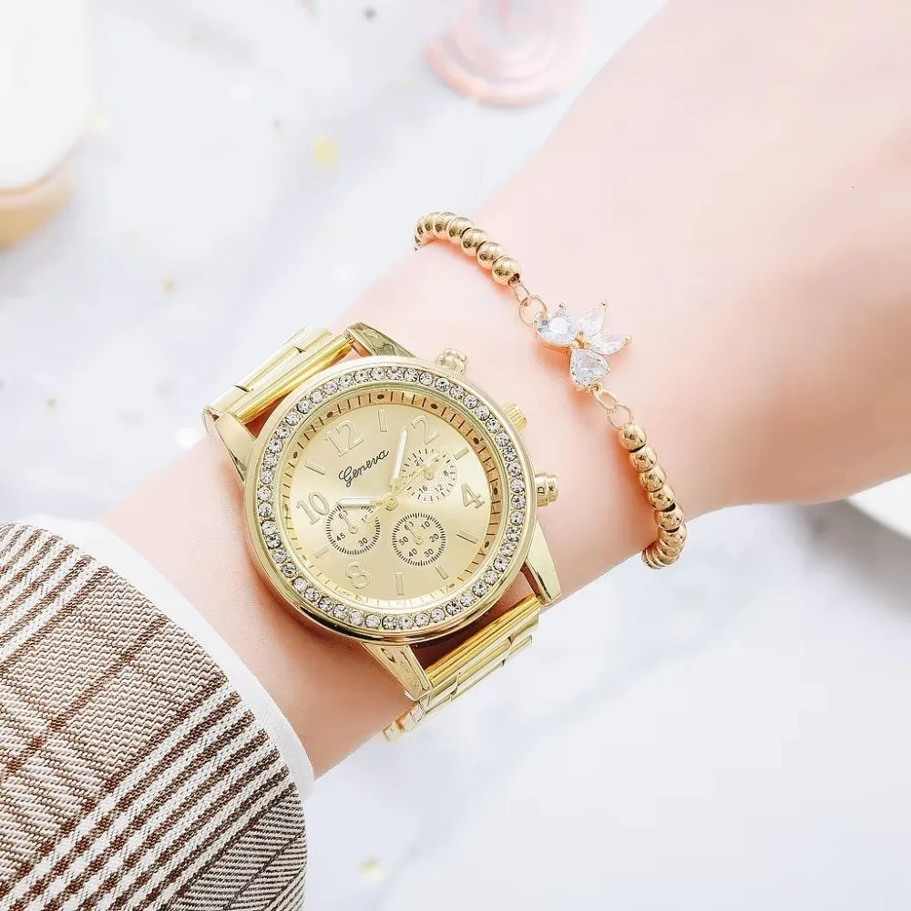 Stainless Steel Strap Women's Wristwatch Rhinestone Accent Quartz Movement Quartz Wristwatch Box Not Included Simple Design