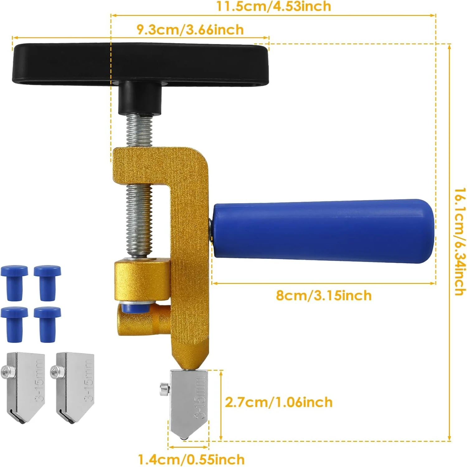 

Essential High-Quality Durable Aluminum Alloy Manual Tile Cutter for DIY Glass Cutting - 2-in-1 Sharp Blades and Pads Glass Cutt