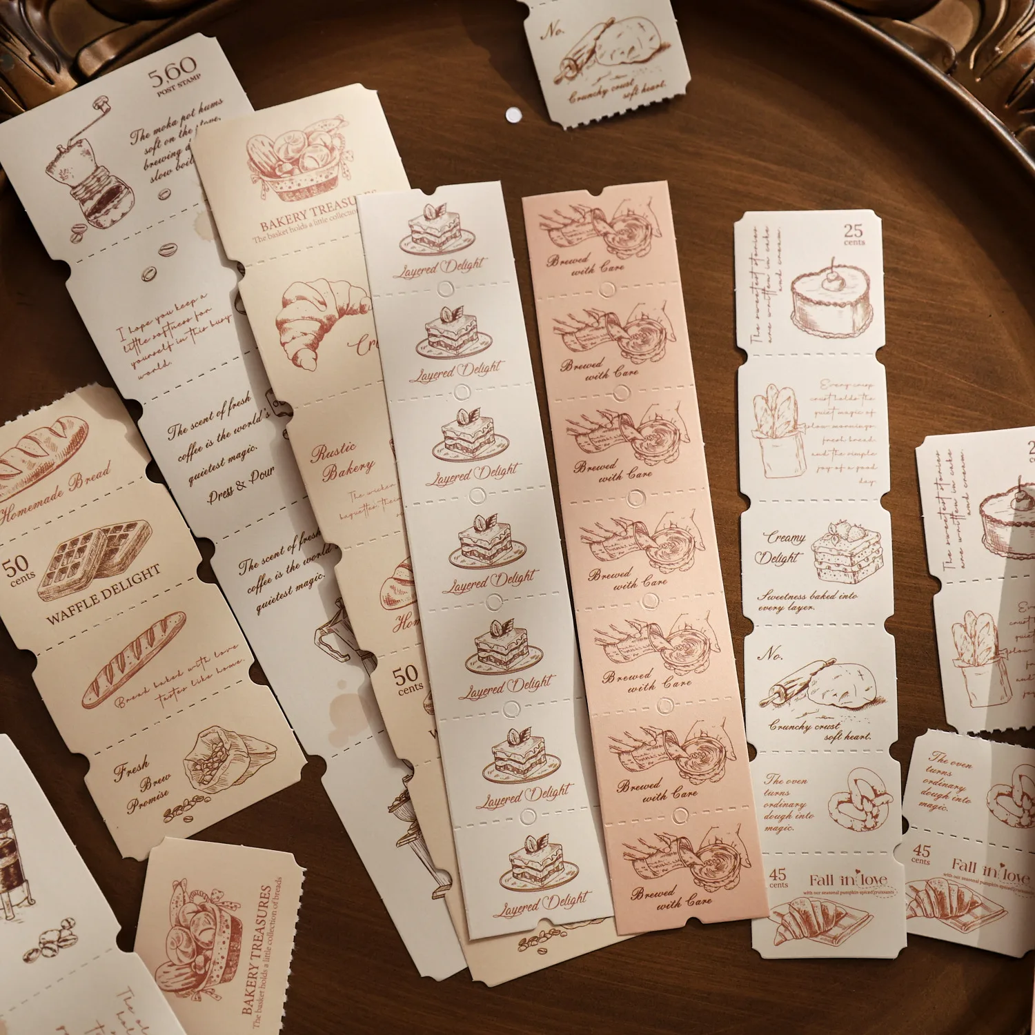 JCAC  Long Strip Stickers Twilight Tag Collection Series Vintage Tear-Off Supplies for Journal DIY Decoration and Colla