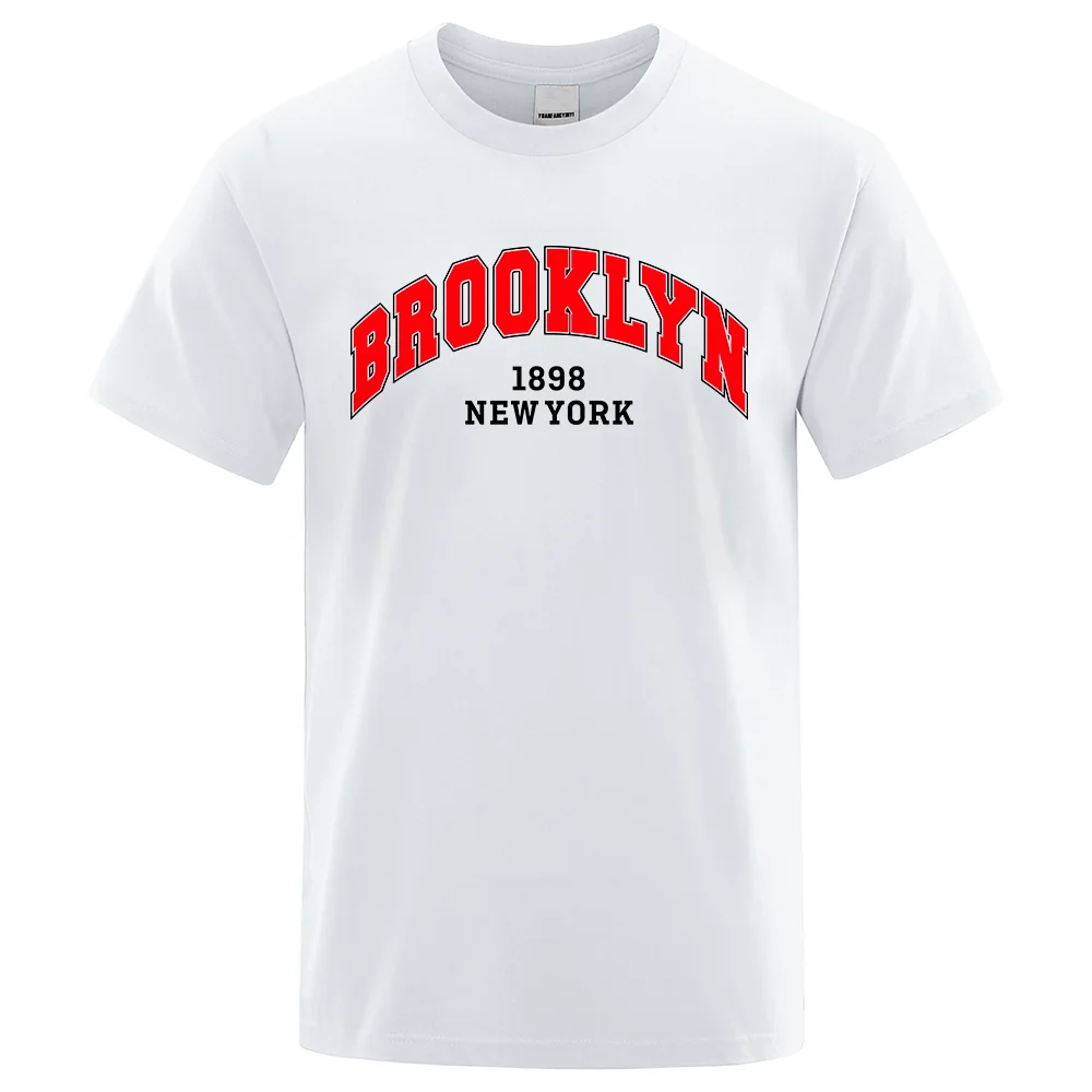 Brooklyn 1898 NEW YORK Street Brand T-Shirts Men art Print T Shirt Cotton Breathable Short Sleeve Casual Fashion Clothing Male