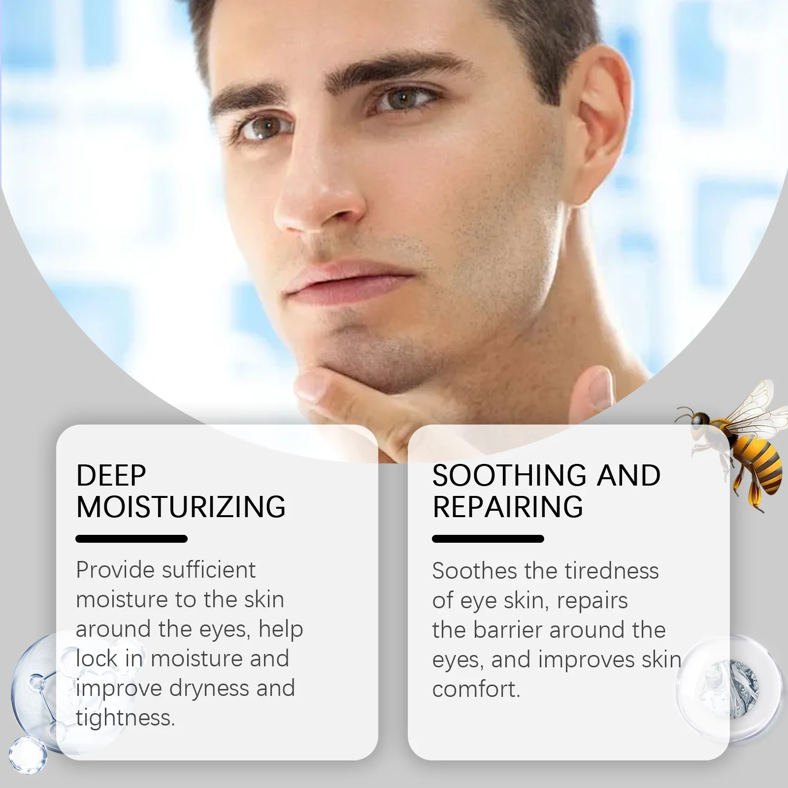 Bienengift-Augencreme Hydratisiert Trockene Augenpartie Reduziert Dunkle Flecken Mildert Feine Linien Strafft die Augenkontur Schnell Einziehende Effektive Straffende Augencreme – Detail 5