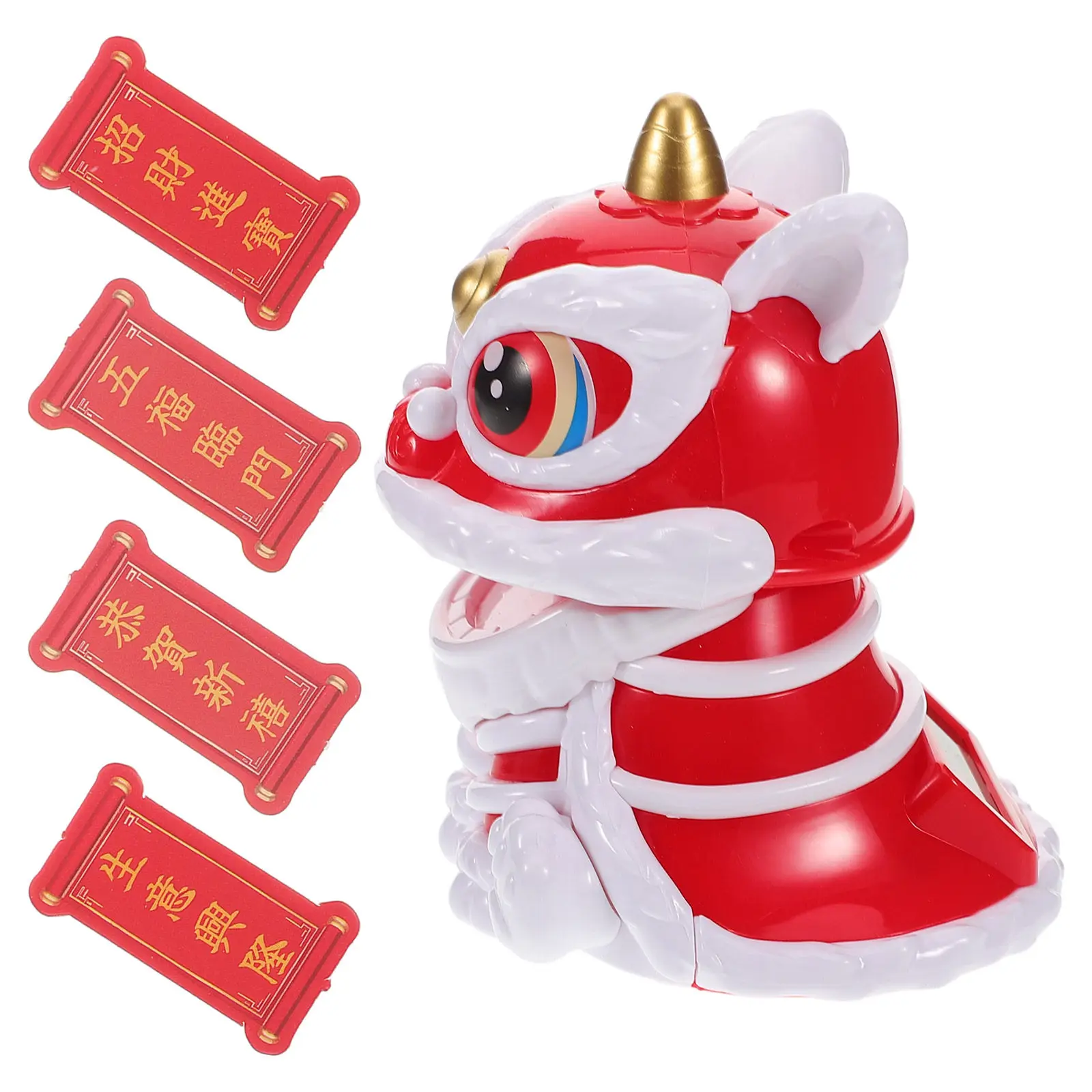 Solar Chinese Lion Bobblehead Dashboard Ornament Car Decoration Home Office Desk Feng Shui Symbol Lion Dance Rocking