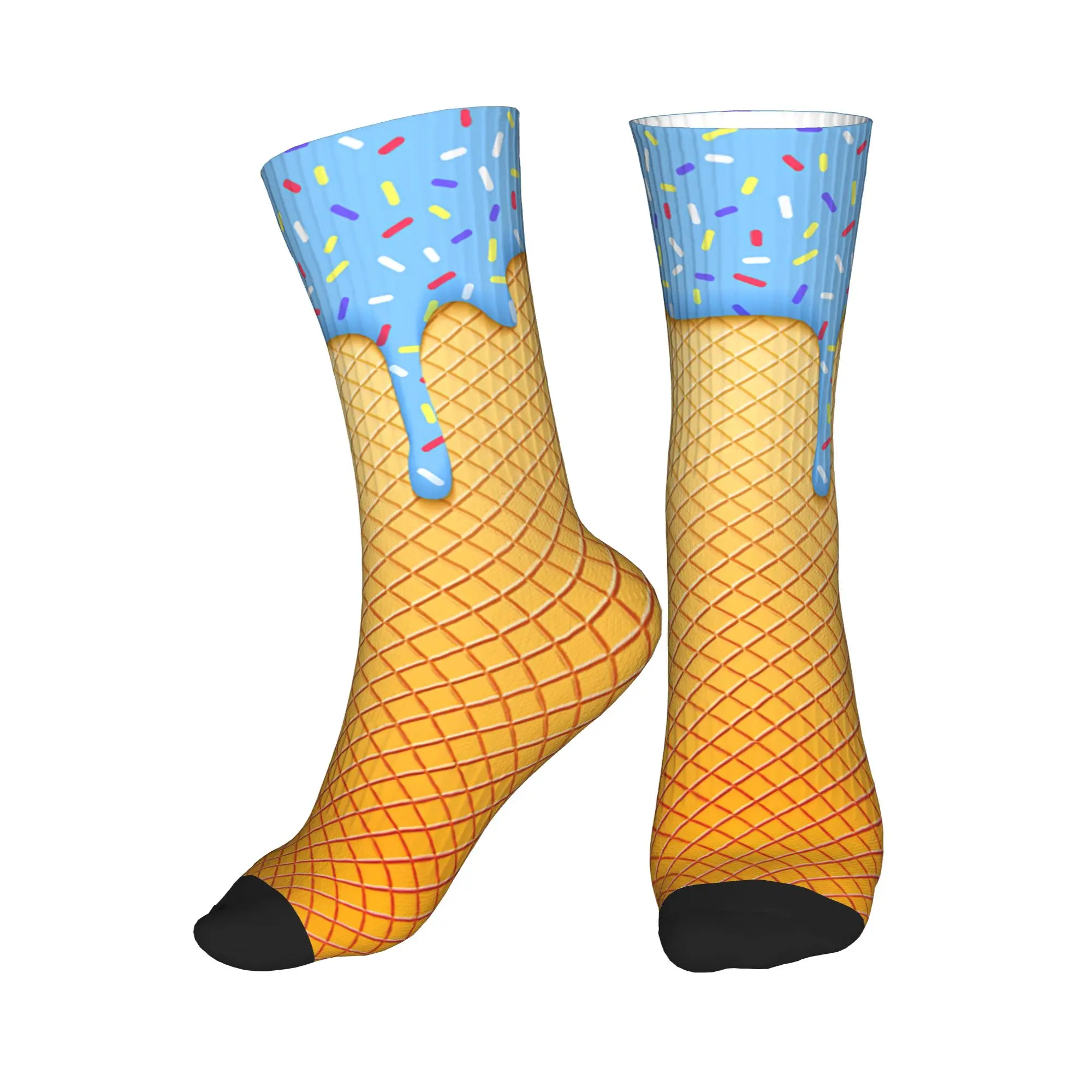 

Ice Cream Cone with Wafer Men Women Crew Socks Unisex Fun 3D Printed Dress Socks