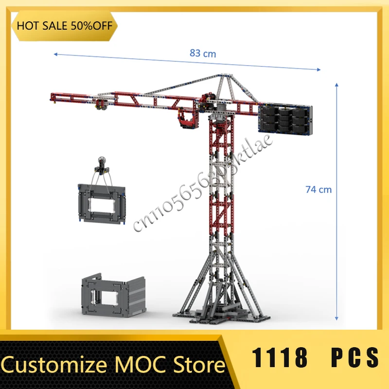 

1118 шт. MOC креативный сверхмощный башенный кран модульные строительные блоки модель обучающая игрушка «сделай сам» для сборки для мальчиков Рождественский подарок