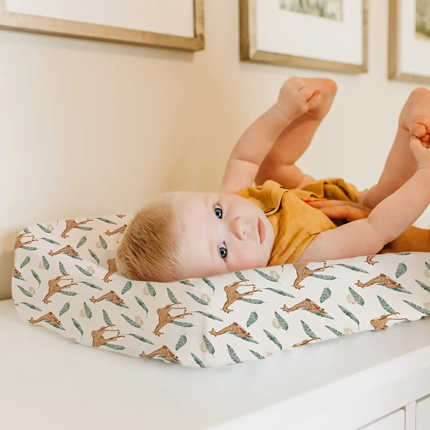 Baby Changing Pad Cover Soft Breathable Reusable Diaper Changing Table Cover for Newborns Nursery Changing Station Protector