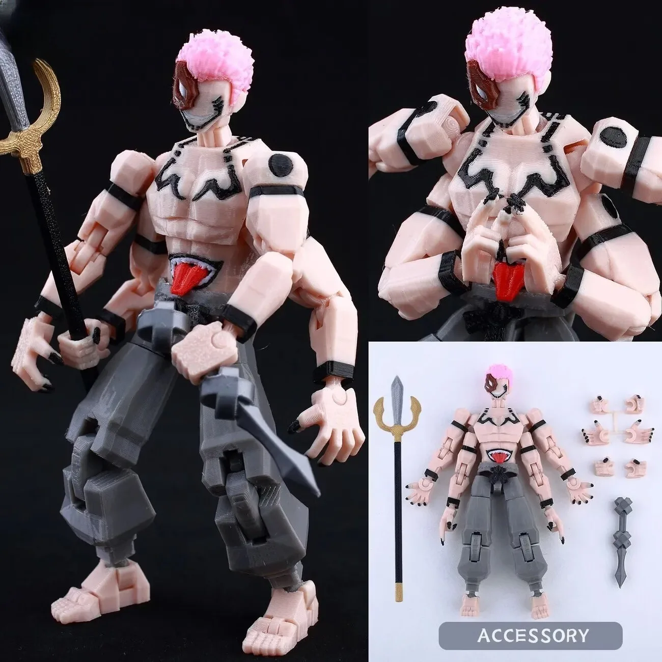 figura-3d-jujutsu-kaisen-9l-titan-13-anime-gojo-com-roupa-preta-modelo-lucky-13-boneco-13-anime-brinquedos-articulados-com-multiplas-posicoes