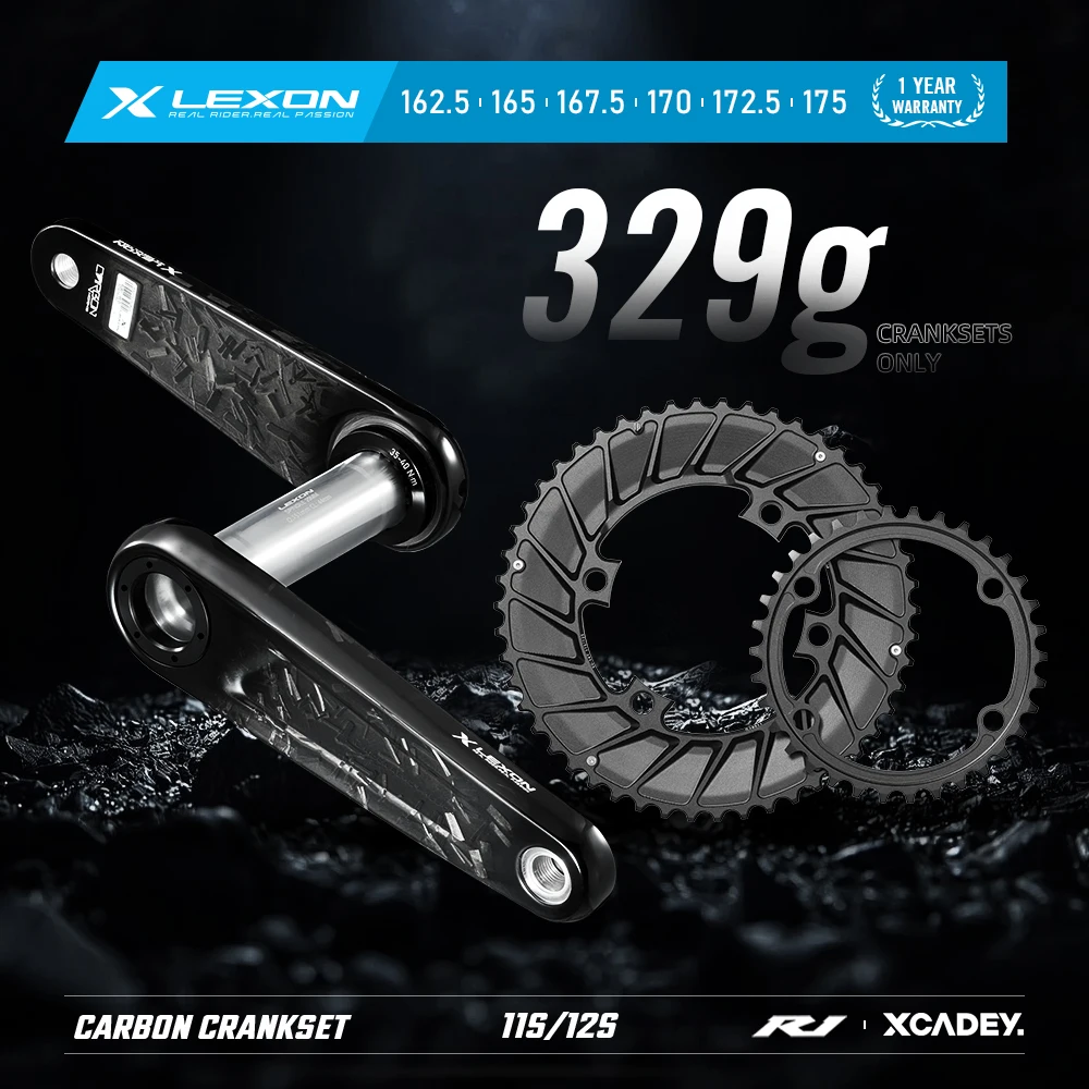 LEXON Carbon Crankset with Power Meter Option 329g 162.5-175mm