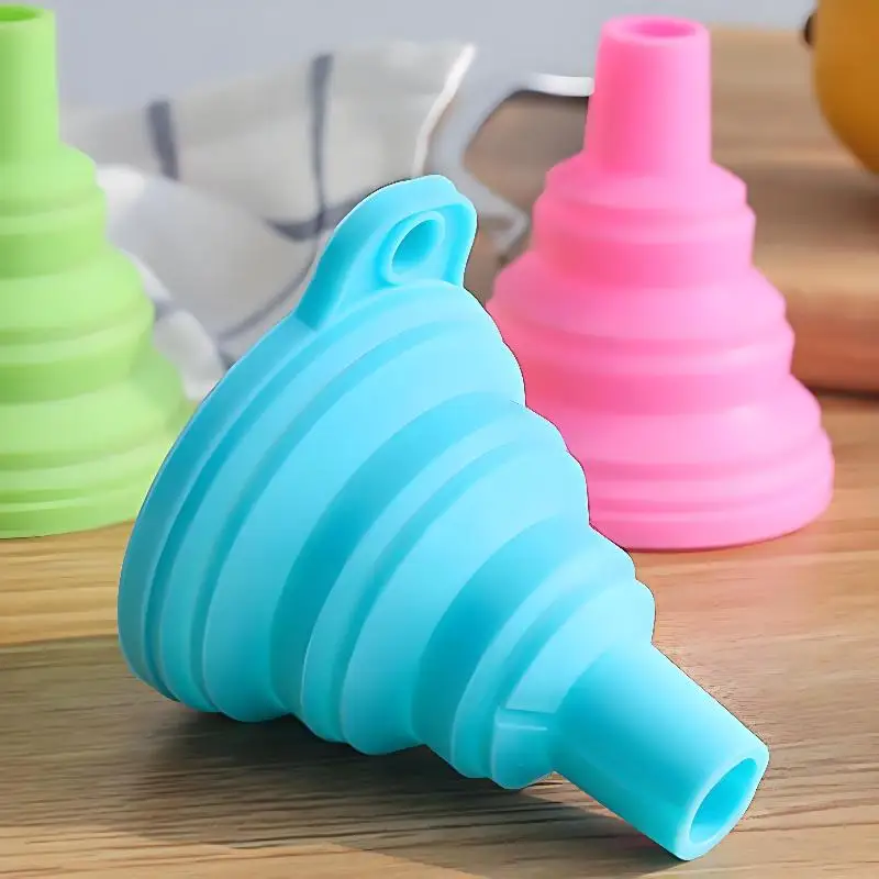 Kitchen Silicone Collapsible Funnel Set Of 10 Foldable-Cooking-Food-Grade For Filling Bottles Perfume Capsules Fry Oil Filter...