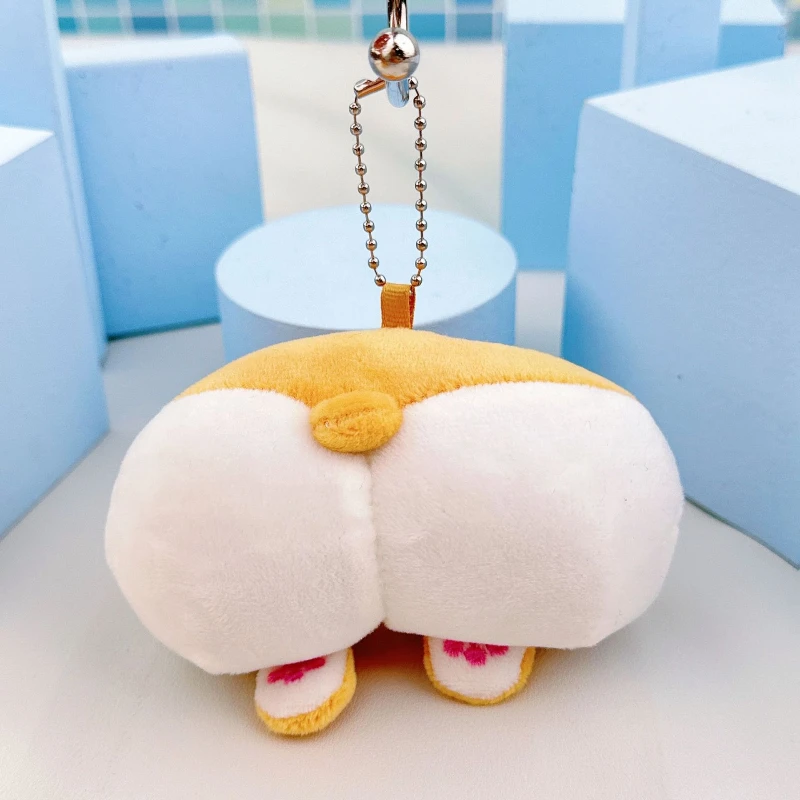 Kawaii แมวสุนัขก้นตุ๊กตาพวงกุญแจน่ารักสัตว์กระเป๋าเป้สะพายหลังจี้น่ารัก Fidget ของเล่นลดความเครียดตุ๊กตาของขวัญวันเกิด