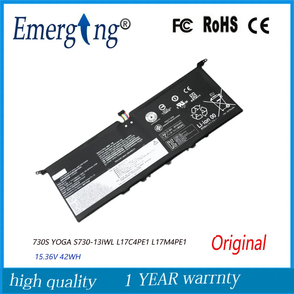 Bateria Original do Portátil de 15.36v 42wh para Lenovo Ideapad 730s Yoga S73013iwl L17c4pe1 L17m4pe1