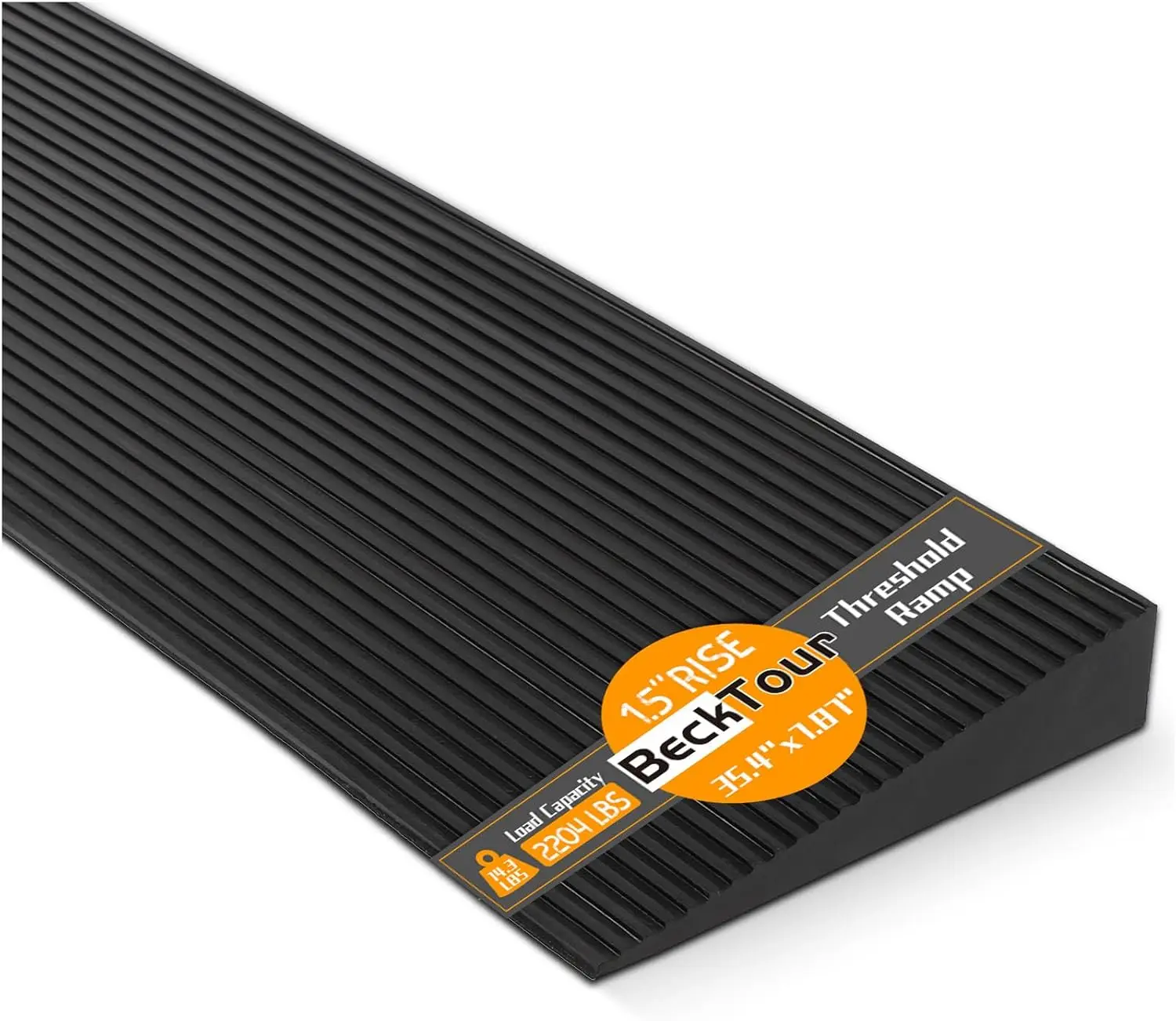 

1.5'' Rise Rubber Threshold Ramp, 2204 LBS Capacity, Non-Slip for Wheelchair Scooter Stroller
