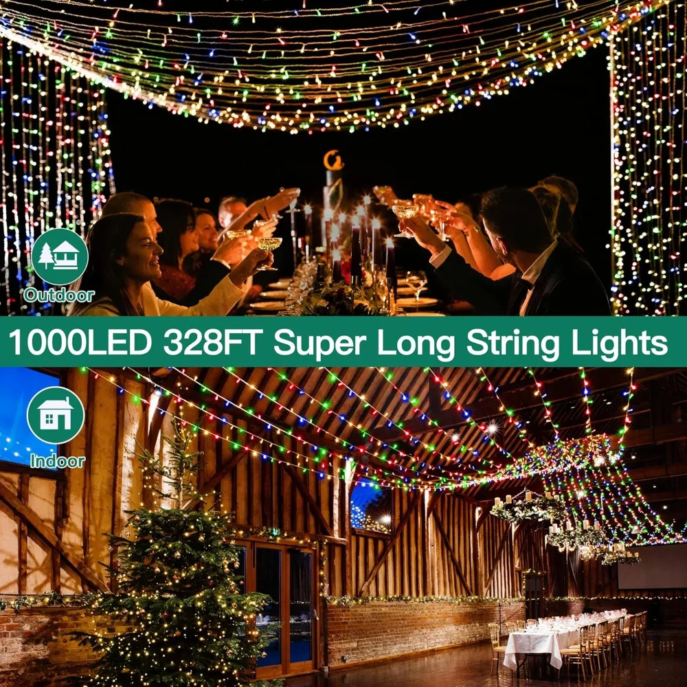 LED Strip,328FT 1000LED Halloween light, outdoor waterproof, 8 lighting modes, with remote control and timer,LED Strip.