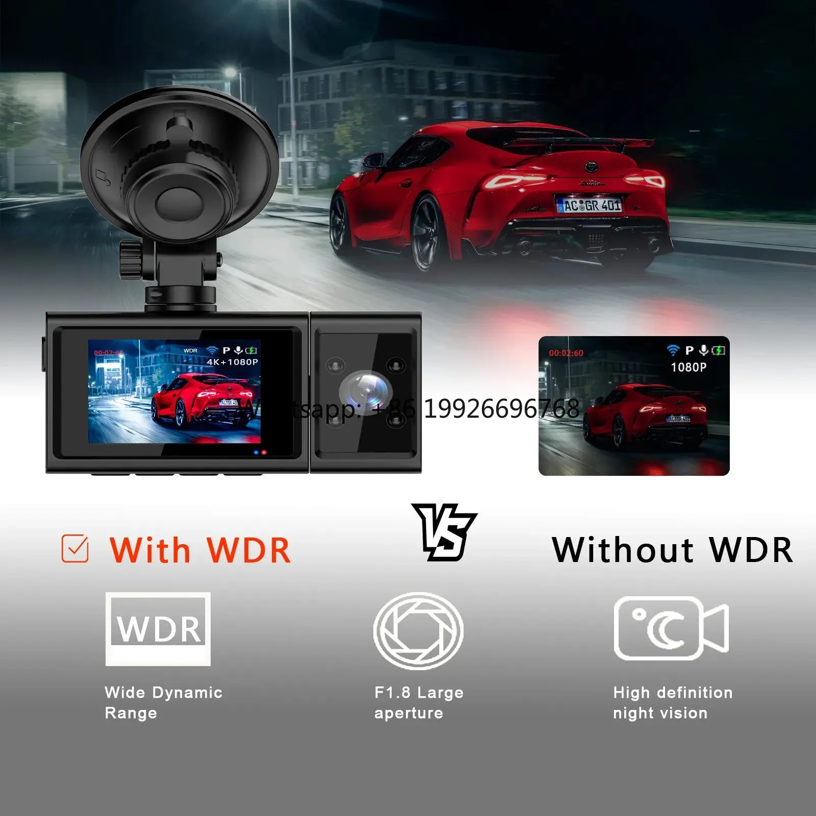

3 Channel Night Vision 3 Lens Recorder IPS LCD FHD 2.5K camers Gps Wifi Dashcam for Car Video camer Dual Dash Cam manufacturer