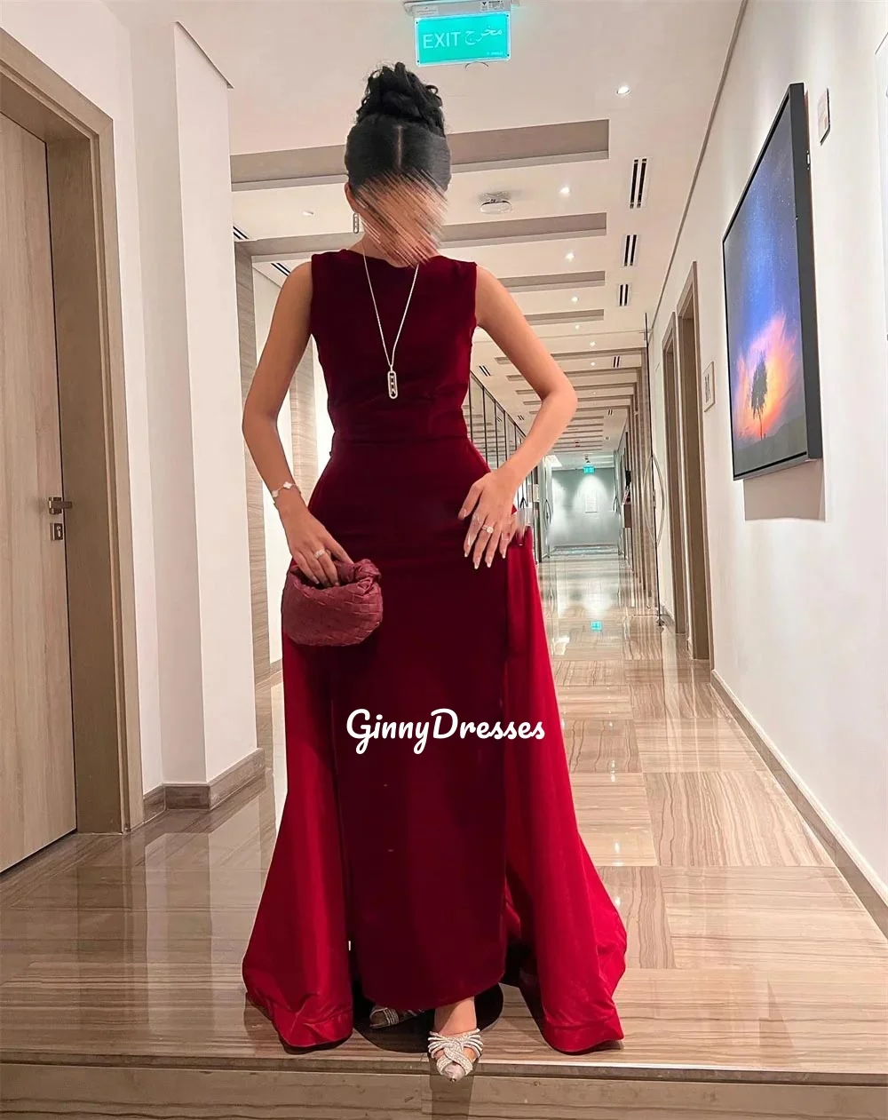 Sukienki na studniówkę Sukienki z wycięciem Sukienki bez rękawów na specjalne okazje Kolumna Sukienki na formalne okazje Kwiaty Do Podłogi