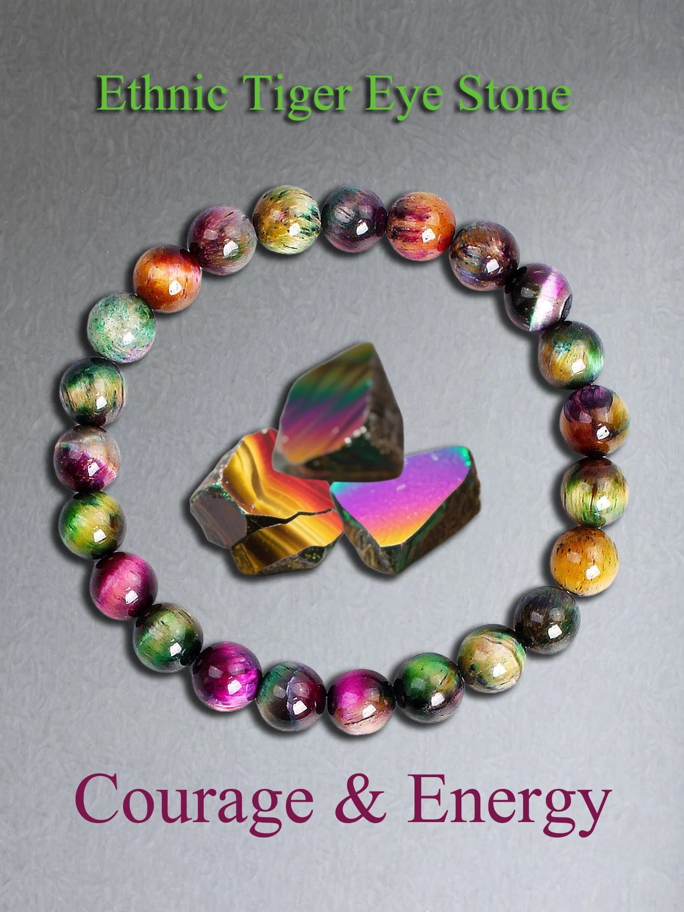 Rainbow Tiger Eye Stone Bracelet for Courage Protection & Luck Natural Gemstone Beads for Confidence & Positive Energy Jewelry