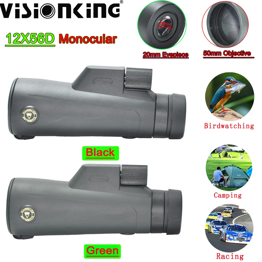 

Портативный монокуляр Visionking 12x56 профессиональный дальний диапазон открытый кемпинг Concer Sport Bak-4 мини карманный оптический HD телескоп