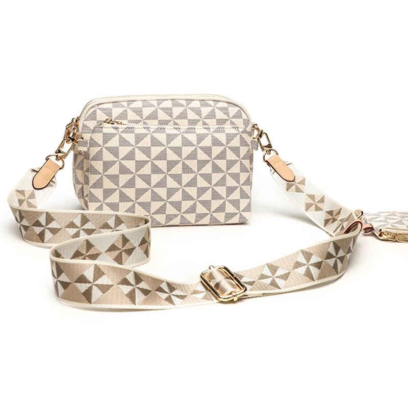 

2025 Women's New Fashion Windmill Pattern Printed Camera Bag 3-Piece Set Small Square Bag Travel Crossbody Bag
