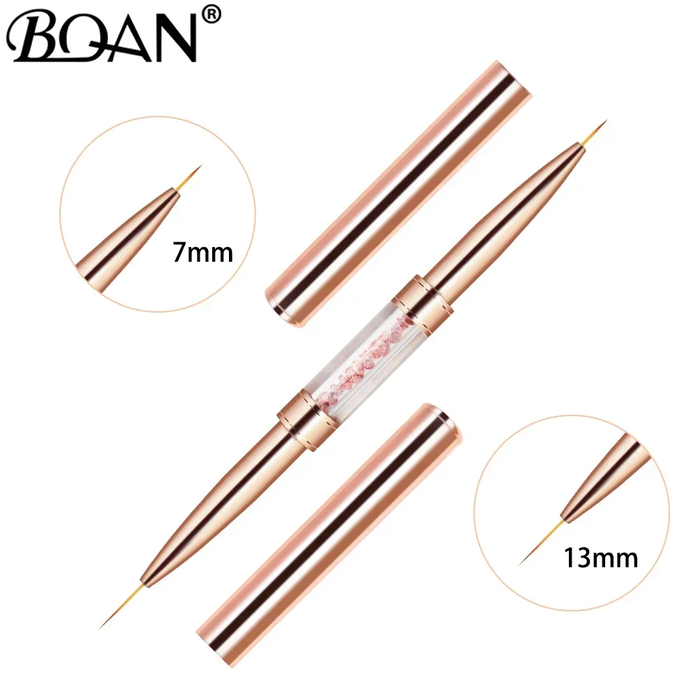 Black Double Head Crystal Handle Drawing Brush for Nail Art