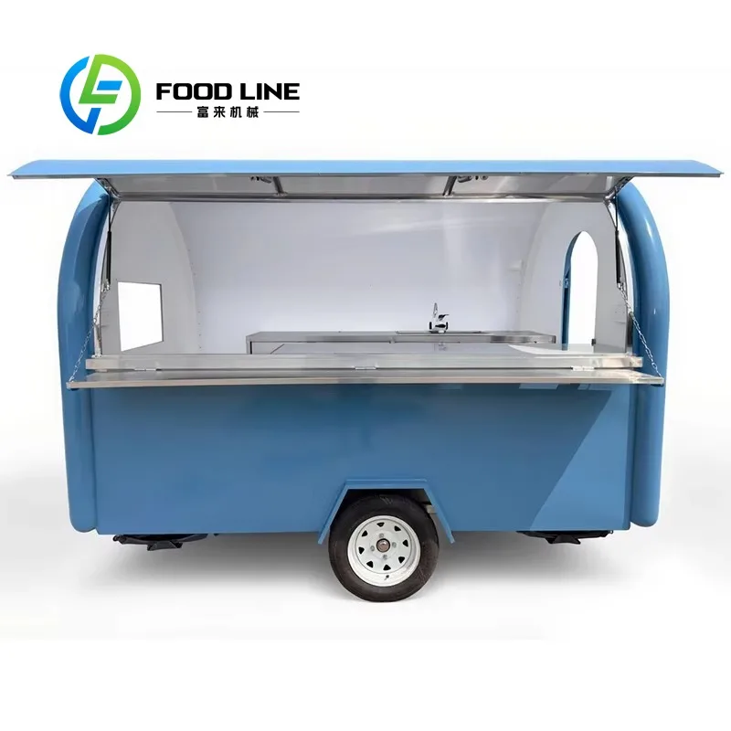 

Мини-автомобиль для продажи еды в стиле США, мобильный кухонный прицеп для пузырькового чая, пиццы, мороженого ​ Индивидуальный