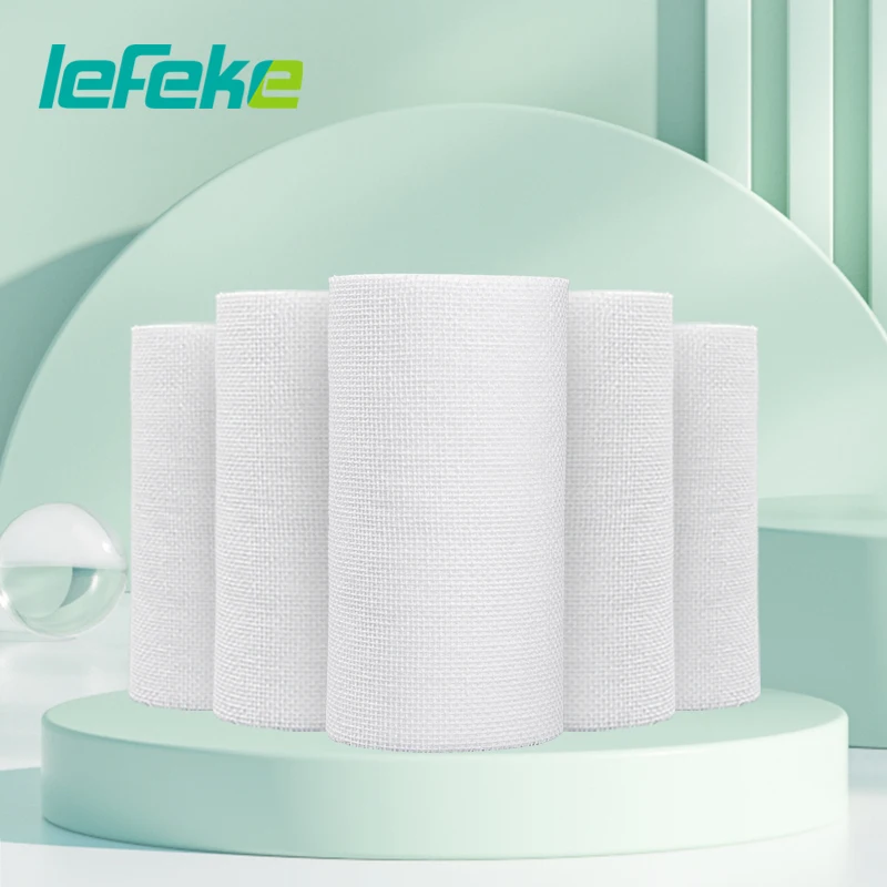 Lefeke Nonsterile Cotton Gauze Bandages Rolls Bandaging Fixation Wrap Care Household Sport Essential Absorbent Bandage