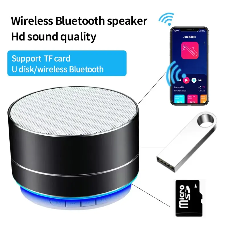 Nuovo Mini telefono cellulare portatile Car Audio A10 altoparlante Bluetooth Wireless TFCard U Disk Computer Sound Box esterno ad alta definizione